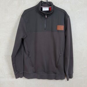 Wilson Mens Quarter Zip Pullover Sweatshirt Dark Gray Size M Casual Athletic‎